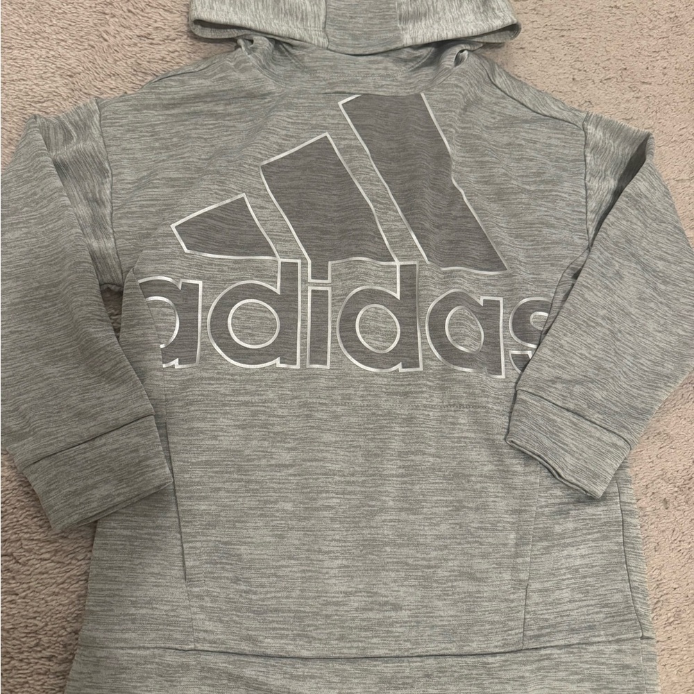 Girl’s Adidas Heather Gray Pullover Hoodie